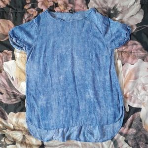 Blue Short sleeve cotton shirt